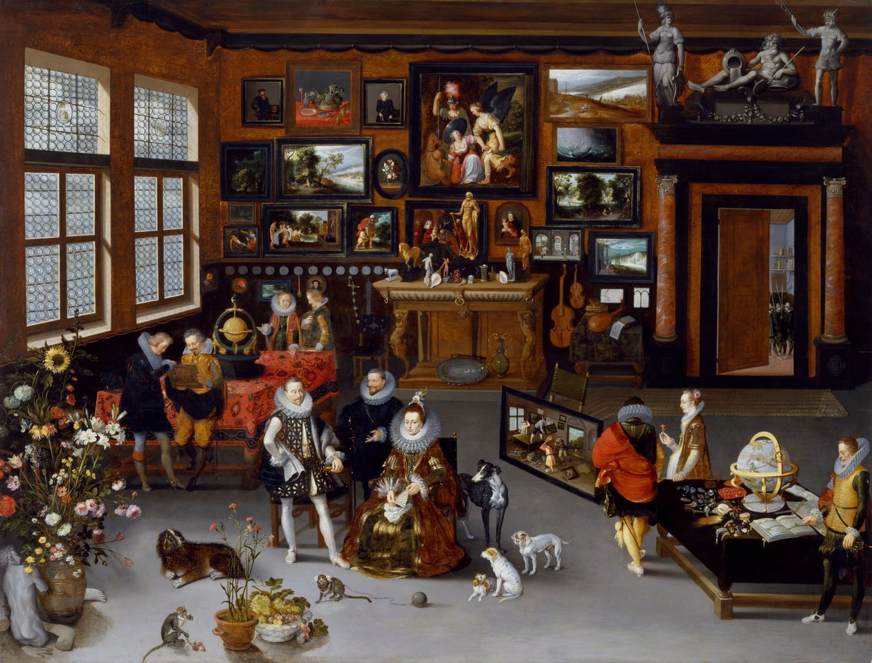 Os Arquiduques Albert e Isabella Visitando um Gabinete de Colecionadores